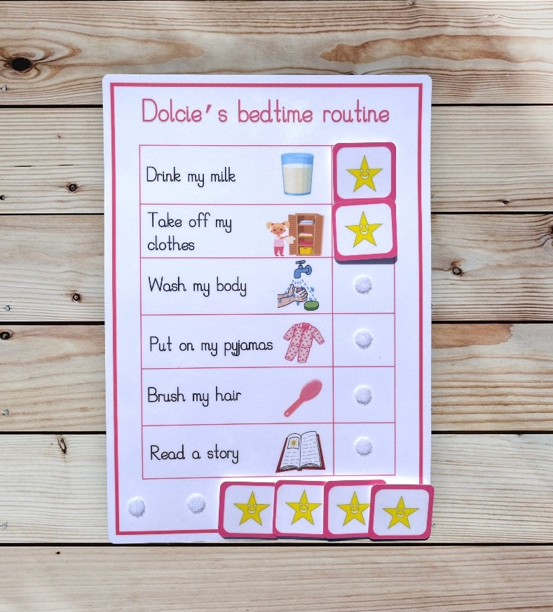 Personalised morning & bedtime routine chart bundle