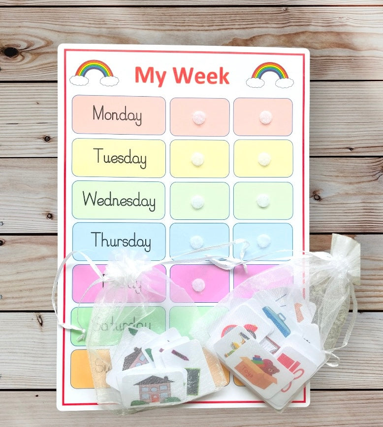 Personalised weekly routine chart