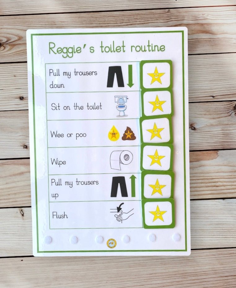 Personalised toilet training potty routine chart