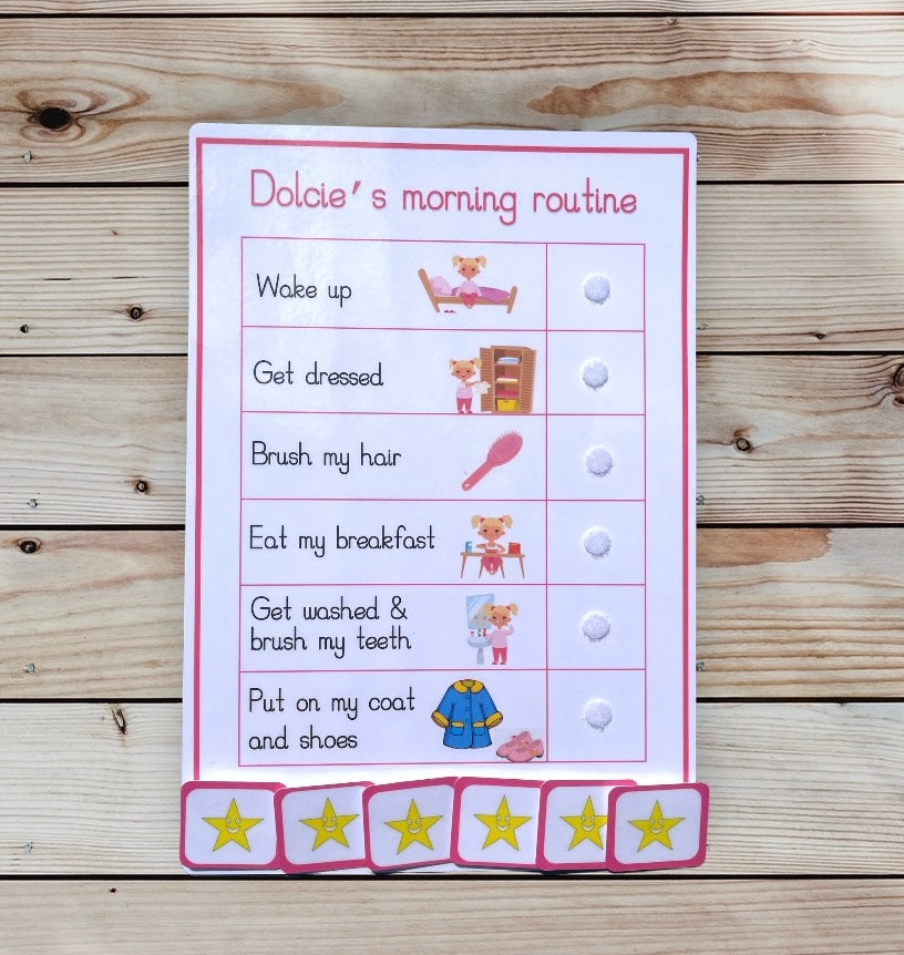 Personalised morning & bedtime routine chart bundle