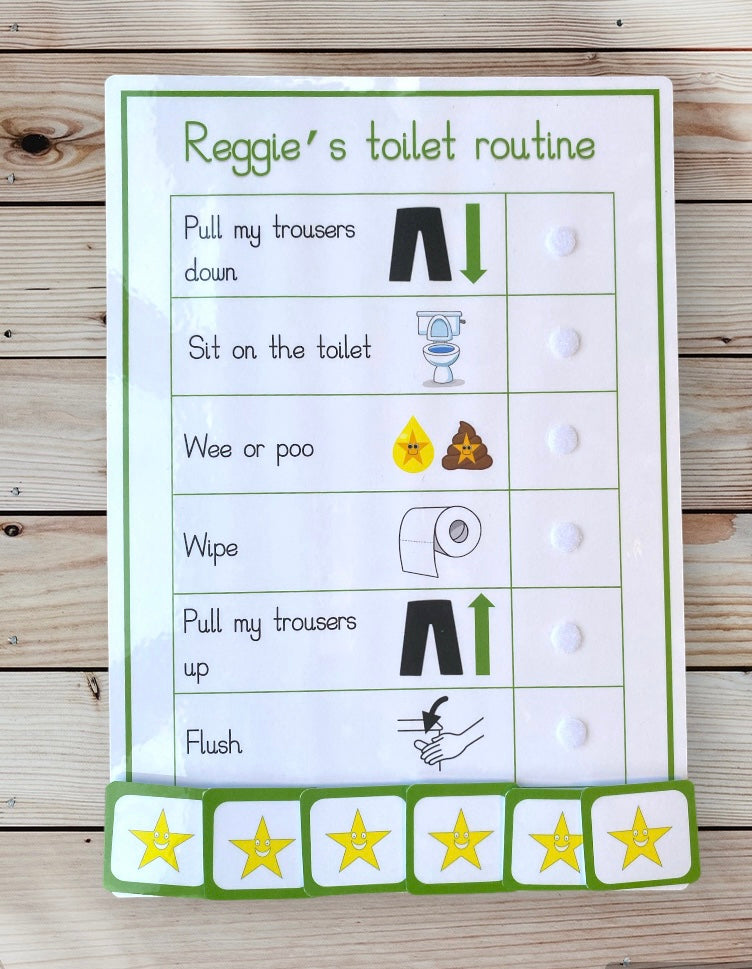 Personalised toilet training potty routine chart