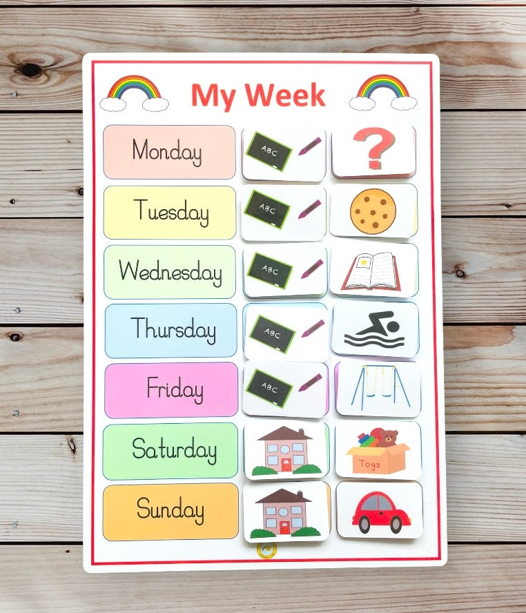 Personalised weekly routine chart