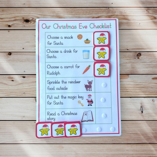 Personalised Christms Eve Checklist, Christmas Eve routine chart