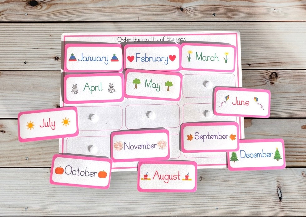 Months of the year sorting activity