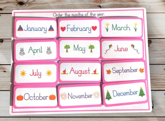 Months of the year sorting activity