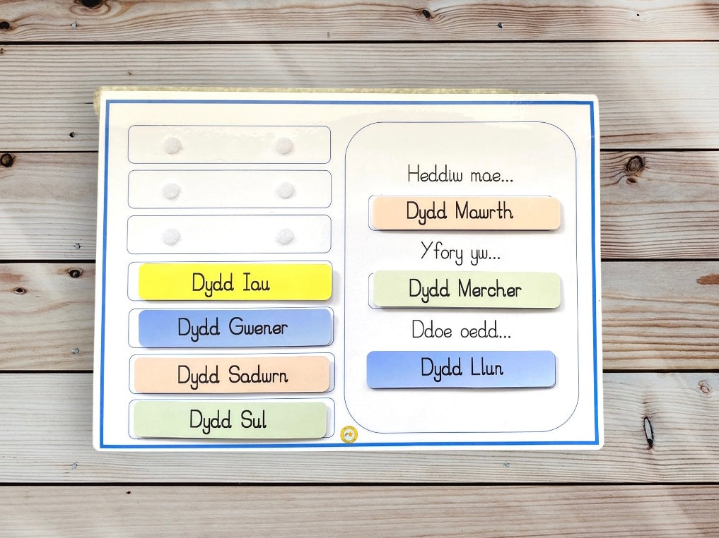 Days of the week - Welsh version