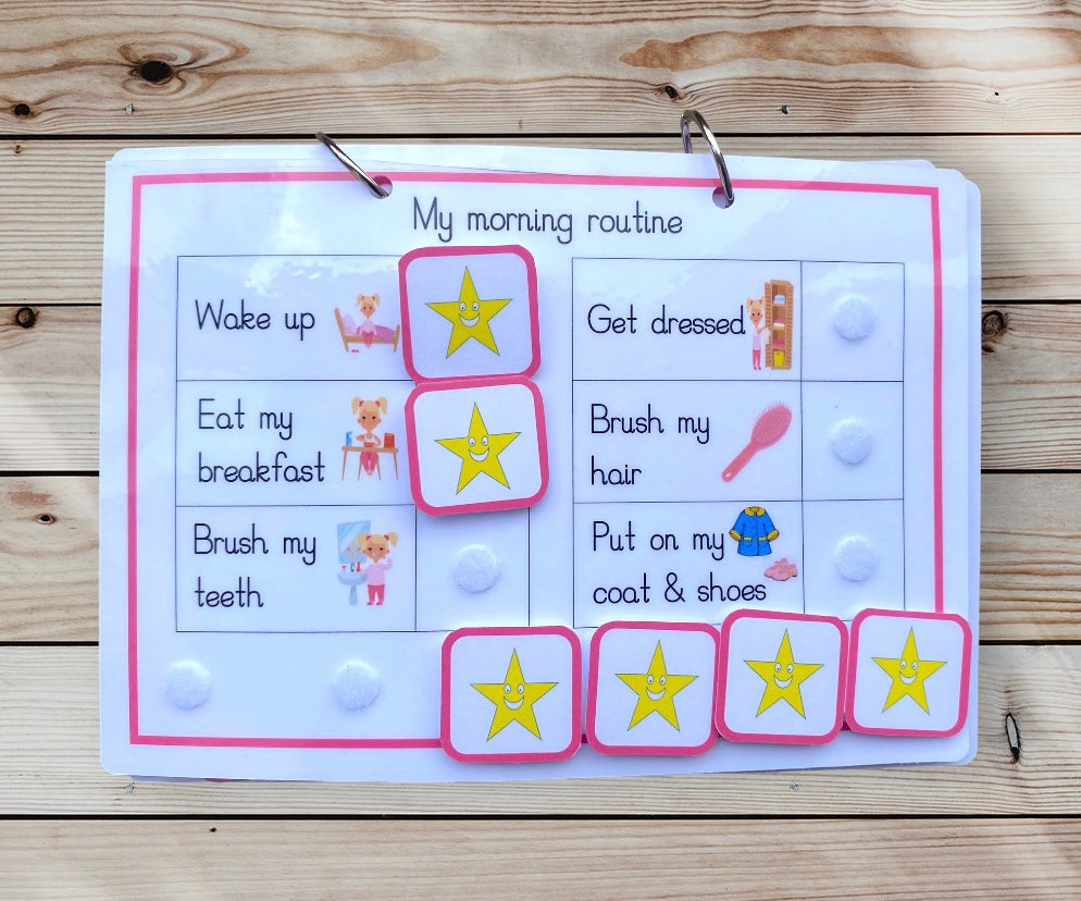 Daily routine book, school nursery day organisation, A5 routine book