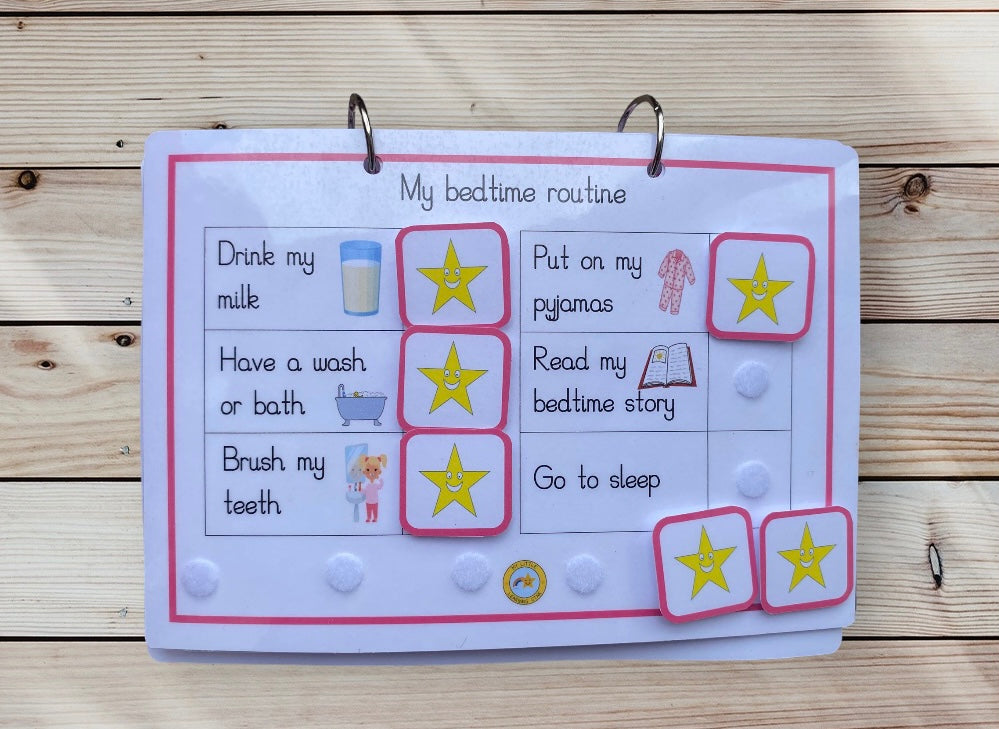 Daily routine book, school nursery day organisation, A5 routine book