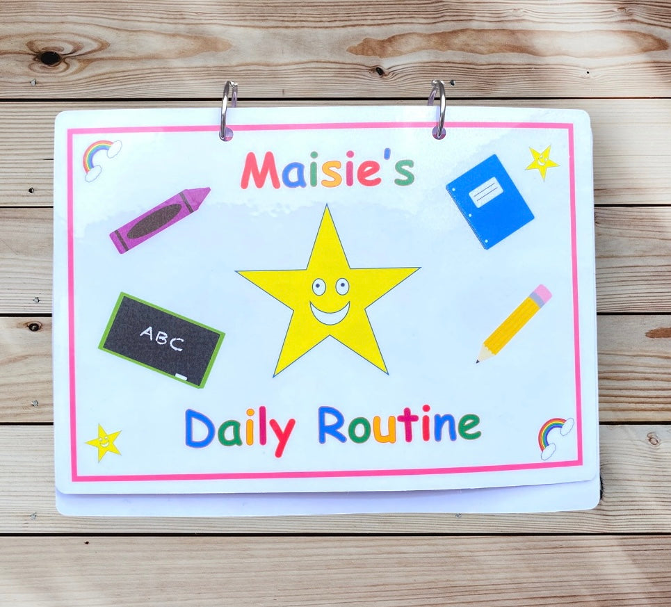 Daily routine book, school nursery day organisation, A5 routine book