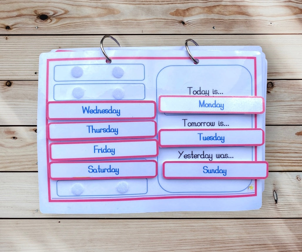 Daily routine book, school nursery day organisation, A5 routine book