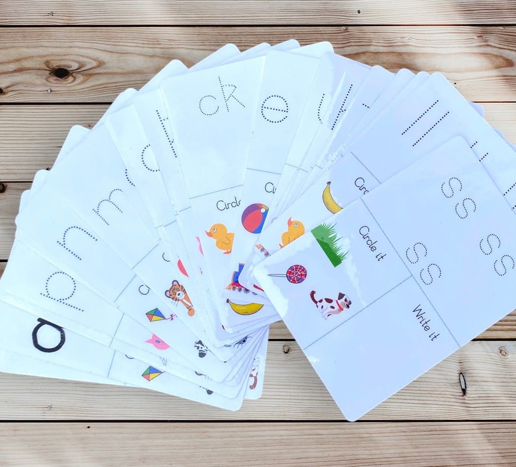 Phase 2 phonics tracing flashcards