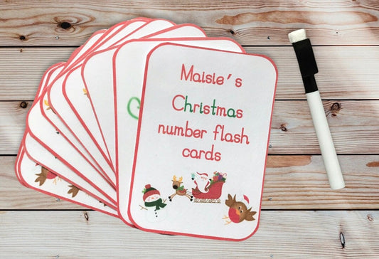 Christmas number flashcards