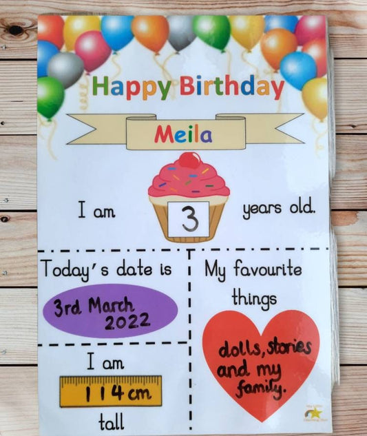 Happy Birthday photo prop keepsake sign