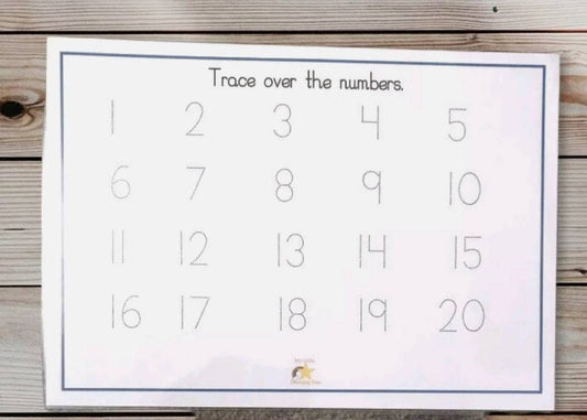 Numbers to 20 tracing activity