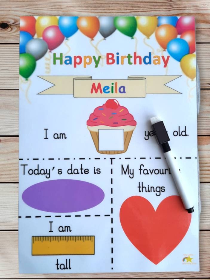 Happy Birthday photo prop keepsake sign