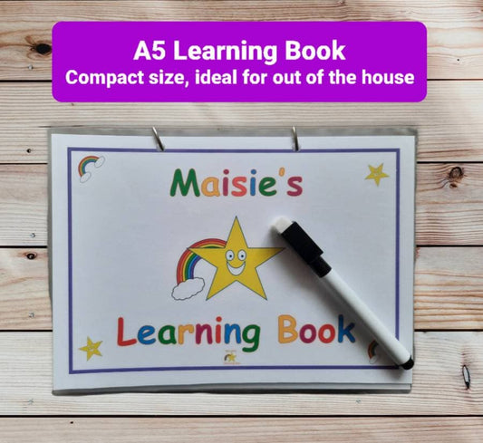 A5 travel-sized personalised Learning Book