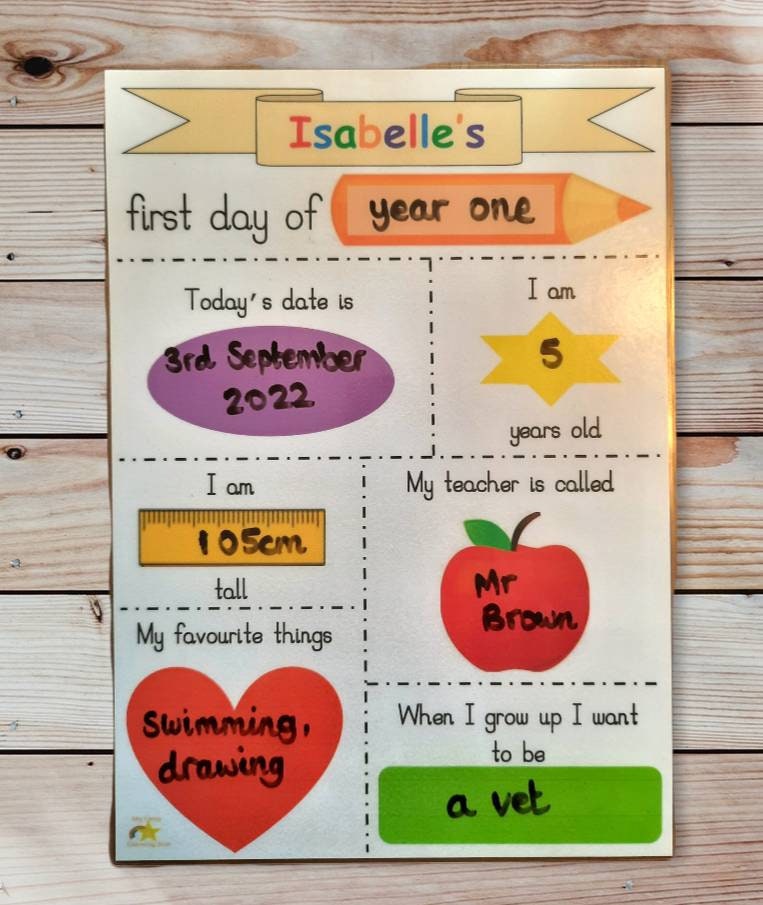 First & last day of school/nursery photo prop sign