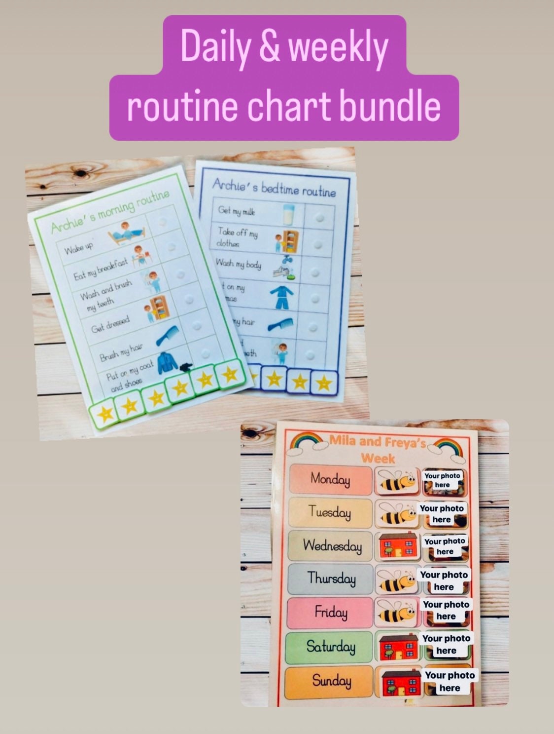 Daily routine and weekly routine bundle