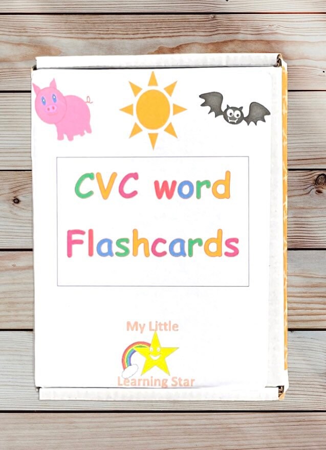 CVC word personalised tracing flashcards