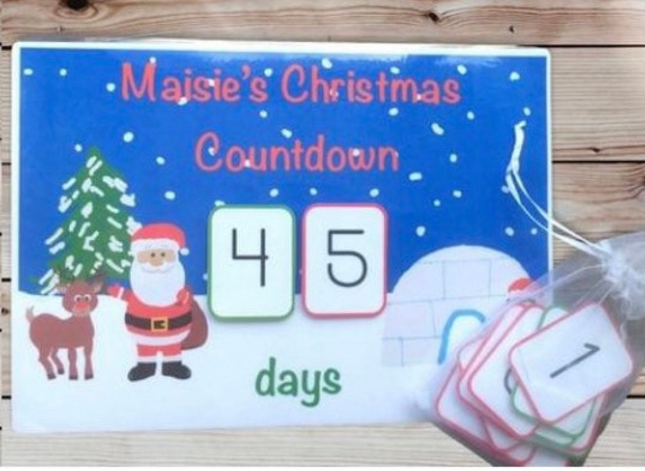 Personalised Christmas countdown and reward chart bundle, Christmas advent, behaviour chart, Christmas gifts for children kids,