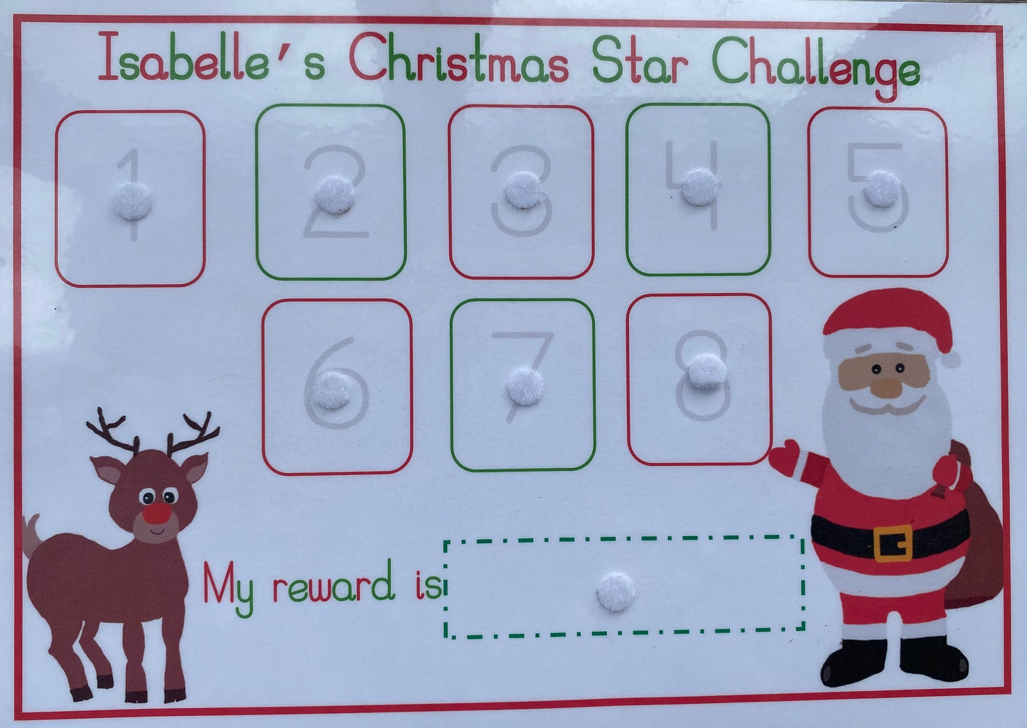 Personalised Christmas star challenge reward chart, Behaviour chart, Christmas gifts for children kids, toddler, school, learning