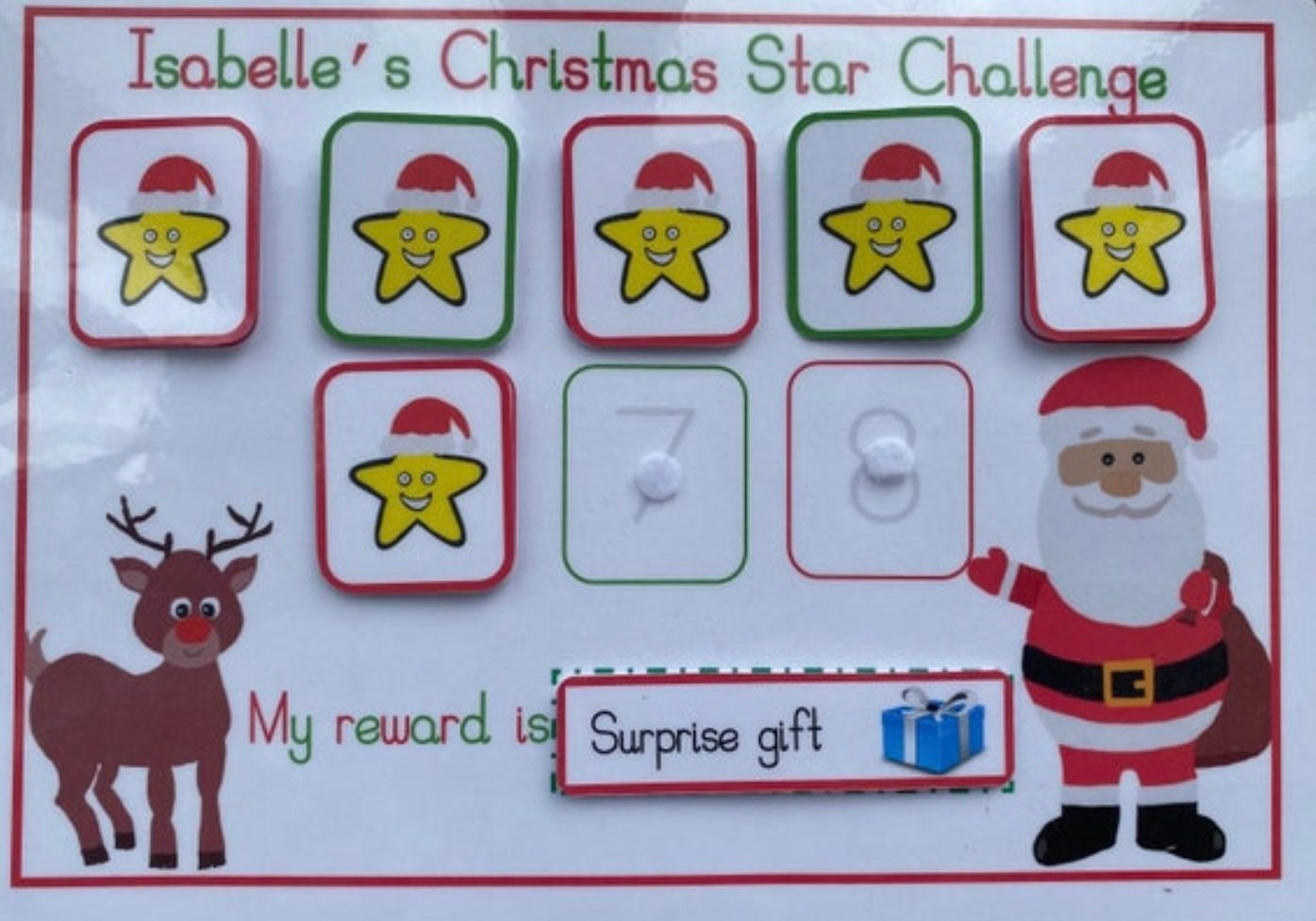 Personalised Christmas countdown and reward chart bundle, Christmas advent, behaviour chart, Christmas gifts for children kids,