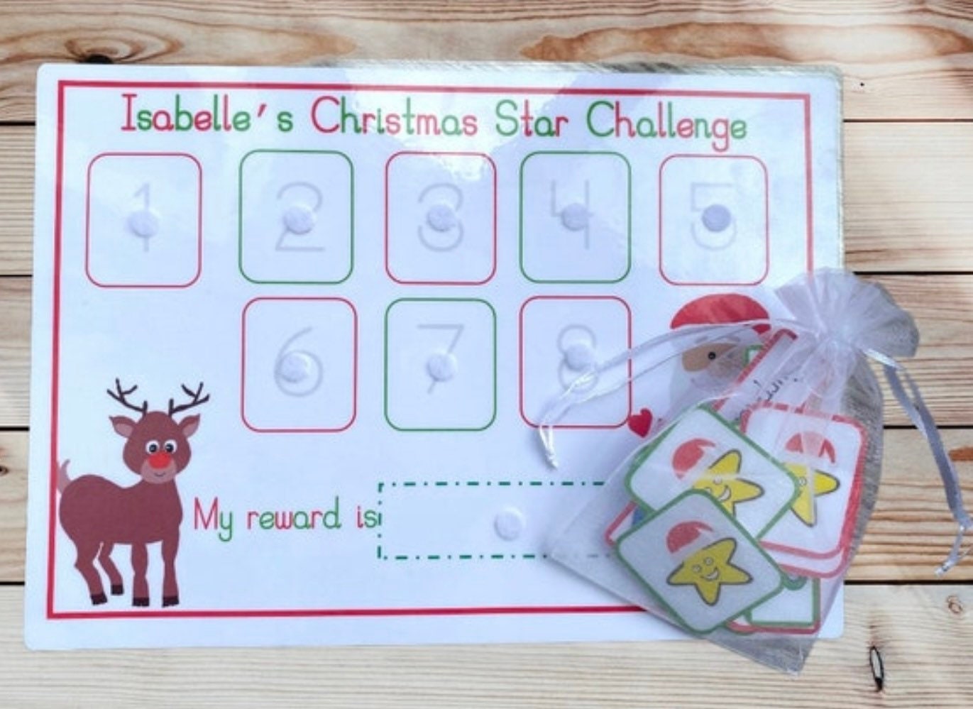 Personalised Christmas countdown and reward chart bundle, Christmas advent, behaviour chart, Christmas gifts for children kids,