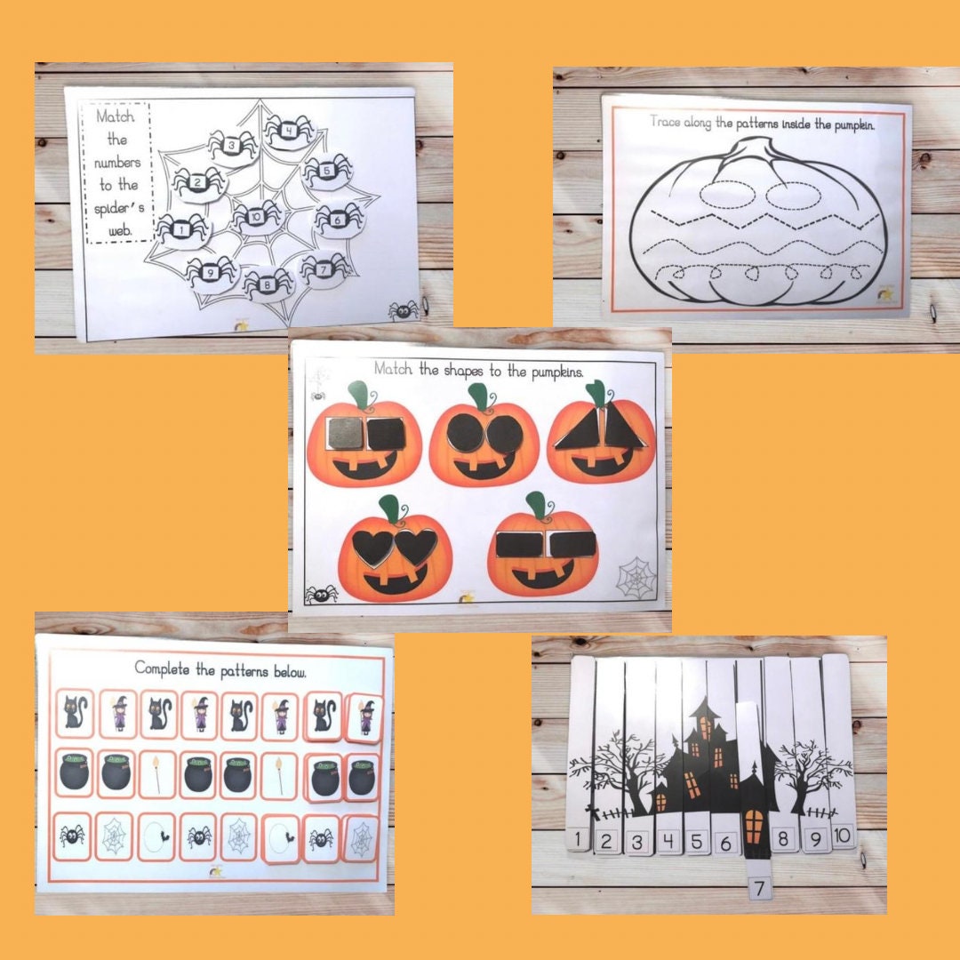 Halloween activity instant download bundle, digital download, Halloween, learning and education, Halloween for children kids