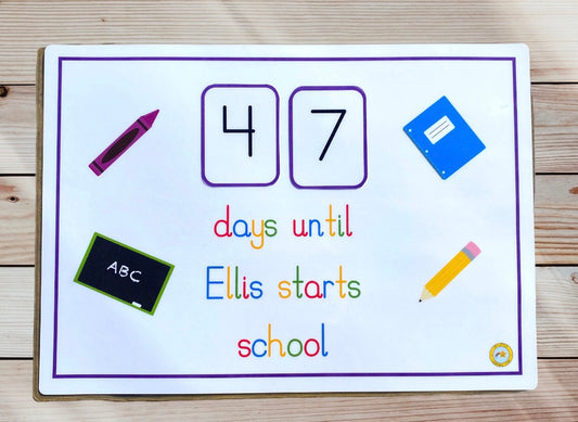 Starting school countdown